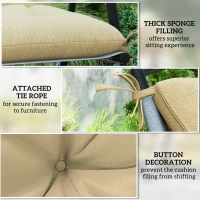 Outsunny Set of Two Outdoor Seat Cushions - Khaki(m-6)