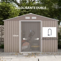 Outsunny Magazin Gradina 277×195×192 cm – Depozitare Unelte cu Ventilatie(m-5)