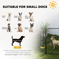 PawHut Six-Panel Dog Playpen with Door, for Small Dogs, Indoors, Outdoors, 60cm Tall, Black(m-7)