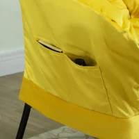 HOMCOM Poltrona Sala de Estar com Apoio para os Pés Poltrona Relax para Leitura com Bolsos Laterais 80x78x100 cm Amarelo(m-6)
