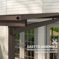 Outsunny 3 x 3(m) Garden Pergola with Waterproof Metal Roof, Lean to Pergola Hardtop Gazebo, Wind-resistant Outdoor Sun Shade, Easy to Assemble(m-5)