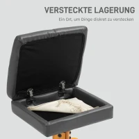 HOMCOM /Massagesessel mit Hocker, verstellbare Lehne, USB-Ladeport, Lederoptik, bis 150 kg, Dunkelgrau(m-6)