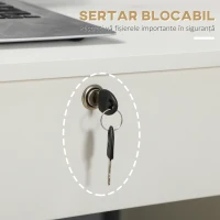 HOMCOM Masa de Birou din Lemn cu 5 Sertare, 110x50x76cm - Alb(m-4)