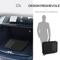 Outsunny Lettino Prendisole Pieghevole con Cuscino, Poggiatesta e Tasca Laterale, 58x189x32.5 cm, Grigio Chiaro(m-5)