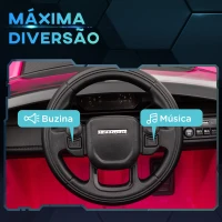 AIYAPLAY Carro Elétrico para Crianças com Licença Land Rover Discovery Sport Bateria 12V Faróis Buzina e Música 106x65,5x51 cm Rosa(m-5)