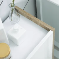 HOMCOM Armário de Armazenamento de 2 Portas Móvel Auxiliar de Casa de Banho Multiuso com 2 Prateleiras para Cozinha Sala de Estar Dormitório 60x25x90cm Acabado em Branco Brilhante(m-9)