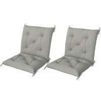 Outsunny Set of Two Outdoor Seat Cushions - Light Grey(m-11)
