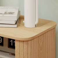 HOMCOM Table de chevet, table d'appoint, style scandinave 2 portes coulissantes et pieds en acier 48 x 40 x 48 cm, aspect bois(m-9)