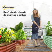 Outsunny Estufa tipo Túnel 4x3x2 m Estufa de Exterior com 2 Janelas Cobertura PE Anti UV e 1 Porta de Enrolar Branco(m-8)