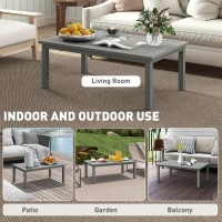 Outsunny 100cm x 60cm Aluminium Outdoor Coffee Table - Grey(m-5)