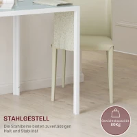 HOMCOM Quadratischer Esstisch für 4 Personen, Tischplatte aus Hartglas, für Küche und Esszimmer, 75 x 75 x 75 cm, Weiß(m-5)