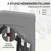 Outsunny 3 x 6 m Pop-up Pavillon mit Seitenwänden, UPF50+ höhenverstellbares Gartenzelt mit Tragetasche und Sandsäcken(m-5)