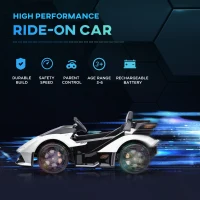 HOMCOM Masina Electrica pentru Copii, Lamborghini, Alb(m-4)