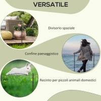 Outsunny Recinzione Esterna a 5 Pannelli in Metallo con Paletti, 305x62 cm, Nera(m-6)