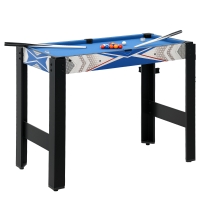 SPORTNOW 5-in-1-Spieletisch, Billard, Tischtennis, Hockey, Basketball, Bogenschießen, Zubehör inklusive, MDF, Kunststoff, Blau