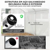 Outsunny Estufa tipo Túnel 4x3x2 m Estufa de Exterior com 2 Janelas Cobertura PE Anti UV e 1 Porta de Enrolar Branco(m-6)
