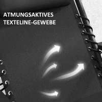 Outsunny Gartenliege Set 3-TLG. Sonnenliege mit Teetisch 2 Liegestühle Kissen, Outdoor Liege 90x56x110 cm Schwarz(m-6)