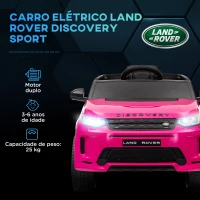 AIYAPLAY Carro Elétrico para Crianças com Licença Land Rover Discovery Sport Bateria 12V Faróis Buzina e Música 106x65,5x51 cm Rosa(m-4)