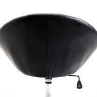 HOMCOM Faux Leather Leisure Chair, Round Tufted Accent Chair, Height Adjustable Counter Chair for Pub, Black(m-8)