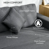 HOMCOM Corner Sofa Bed with Storage, 3 Seater Pull Out Sofa Bed, Convertible L Shape Sofa Couch with Reversible Chaise Lounge for Living Room, Dark Grey(m-5)