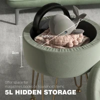 HOMCOM 5L Velvet-Feel Storage Ottoman - Green(m-4)