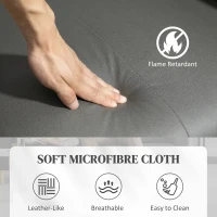 HOMCOM Recliner Armchair with Thick Padded Spring Cushion, Microfibre Manual Reclining Chair with Adjustable Leg Rest, Side Pockets for Living Room, Bedroom, Light Grey(m-6)