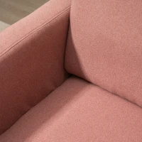 HOMCOM Poltrona Baloiço Estofada em Flanela Cadeira de Baloiço Relax com Assento Apoio para os Braços Acolchoados e Base de Madeira Ideal para Lactancia 72x75x105cm Rosa(m-9)