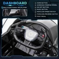 HOMCOM Masina Electrica pentru Copii, Lamborghini, Alb(m-5)