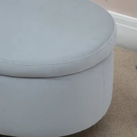HOMCOM Otomano Puff Estofado em Veludo Acolchoado Banco de Armazenamento com Tampa Removível e Pés de Madeira para Dormitórios Sala de Estar Corredor 71x51,5x42 Cinza(m-8)