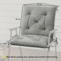 Outsunny Set of Two Outdoor Seat Cushions - Light Grey(m-3)