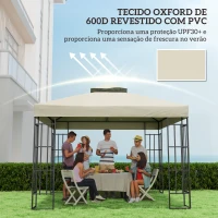 Outsunny Toldo de Substituição para Pérgola 3x3 m Toldo de Substituição com Teto Duplo Proteção UV 30+ Toldo para Pérgola Creme(m-6)