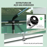 Outsunny Estufa Tipo Túnel 6x3x2,8 m Estufa de Exterior com 6 Janelas Cobertura de PE Anti UV e 2 Portas Enroláveis Verde(m-4)