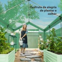 Outsunny Estufa Tipo Túnel 6x3x2,8 m Estufa de Exterior com 6 Janelas Cobertura de PE Anti UV e 2 Portas Enroláveis Verde(m-9)