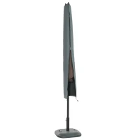 Outsunny Parasol Cover, Cantilever Umbrella Cover, Banana Umbrella Cover with Zipper for Outdoor Garden, Patio, Grey(m-15)