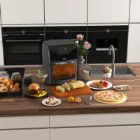 HOMCOM Digital Air Fryer with 8 Preset Modes, Rapid Air Circulation, 12L Air Fryer Oven with Memory Function, 1800W, Grey(m-10)