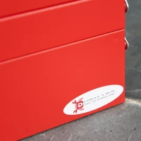 DURHAND Caixa de Ferramentas de Aço Dobrável Portátil com 5 compartimentos com Alça de Transporte para Oficina Bricolagem 57x21x41cm Vermelho(m-7)