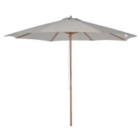 Outsunny Ombrellone da Giardino 3 m con Palo in Legno, 8 Stecche e Parasole in Poliestere, Grigio(m-10)