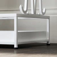 HOMCOM Paragüero Moderno de Acero con 21 Espacios y 24 Ganchos Bandeja Recogegotas Extraíble para Entrada 50x24x68 cm Blanco(m-9)