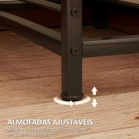 HOMCOM Secretária com Prateleira Reversível Estilo Industrial com Estrutura em Aço para Escritório 110x53x115,5 cm Carvalho e Preto(m-6)