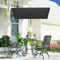 Outsunny  Parasol 180 Graden Draaibaar en Hoogteverstelbaar met Aluminium Mast 150x205cm Donkergrijs(m-8)