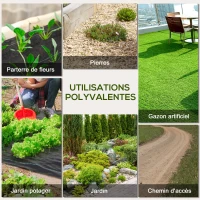 Outsunny Toile de paillage géotextile de paillage contre les mauvais herbes 100 x 1 m résistant aux déchirures polypropylène noir(m-7)