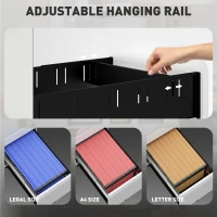 Vinsetto 3-Drawer Steel Filing Cabinet with Lock and Wheels - White(m-5)