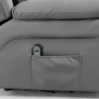 HOMCOM Relaxsessel mit Aufstehhilfe, Liegefunktion, Kunstleder, bis 130 kg, 96x93x105cm, Grau(m-9)