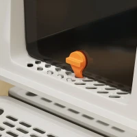 PawHut Arenero para Gatos Cubierto de Acero Inoxidable con Paso de Salida y Pala de Acero Inoxidable Gris Claro(m-9)