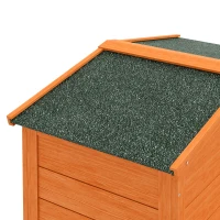 PawHut Kleintierstall, Kleintierkäfig, Outdoor-Kaninchenstall, Freilaufgehege, winterfest, Massivholz, 150 x 45 x 85 cm, Orange(m-9)