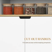 HOMCOM Wózek Kuchenny na Kółkach z Miejsce do Przechowywania, Szafka, Regulowane Półki, do Kuchni, Salonu, Jadalni, Biały(m-7)