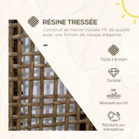 Outsunny Lampadaire solaire extérieur en résine tressée lampadaire sans fil rechargeable capteur de lumière 15,5 x 15,5 x 46 cm(m-4)