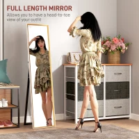 HOMCOM 157 x 37cm Elegant Full-Length Mirror - White/Gold-Tone(m-4)