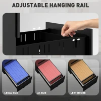 Vinsetto Three-Drawer Steel Filing Cabinet - Black(m-5)