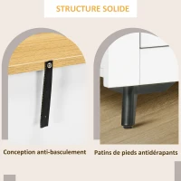 HOMCOM Meuble de rangement buffet avec placard à portes et 2 tiroirs, pour salon, salle à manger, dim. 78 x 35 x 80 cm, blanc(m-6)